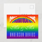 Gefeliciteerd Homokoppel Felicitaties Regenboogvla Briefkaart (Voorkant / Achterkant)