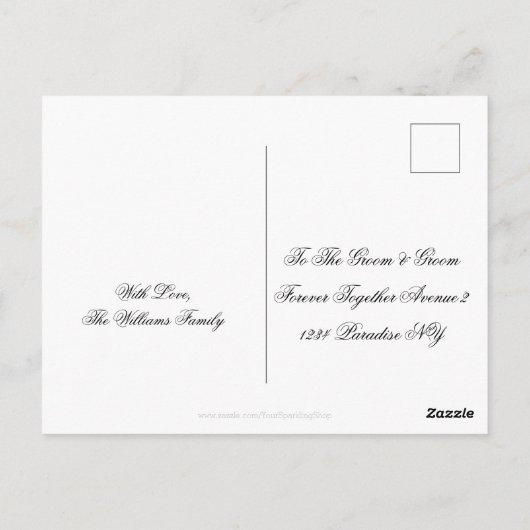 Gefeliciteerd Homokoppel Felicitaties Regenboogvla Briefkaart (Achterkant)