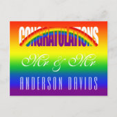 Gefeliciteerd Homokoppel Felicitaties Regenboogvla Briefkaart (Voorkant)