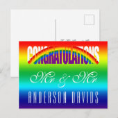 Gefeliciteerd Homokoppel Hoge Regenboogvlag Briefkaart (Voorkant / Achterkant)