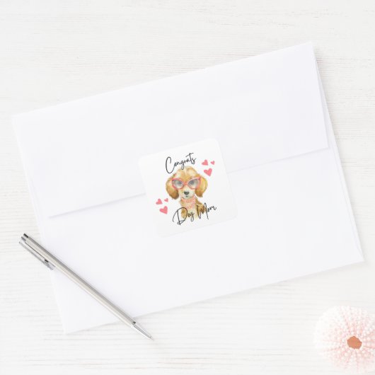 Gefeliciteerd Hond Moeder Stickers (Envelop)