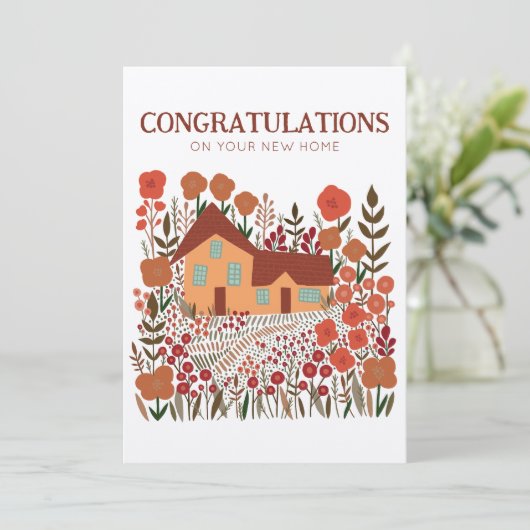 GEFELICITEERD Housewarming Boerderij Kraft Kaart (Staand voorkant)