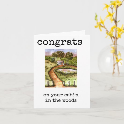 Gefeliciteerd, huis inrichtingskaart met kunst kaart (Gele Bloem)