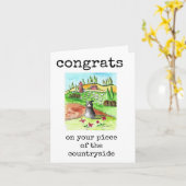 Gefeliciteerd, huis-inwoning kaart met kunst (Gele Bloem)