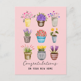 Gefeliciteerd Huiseigenaar Nieuw Huis Boho Botanis Briefkaart