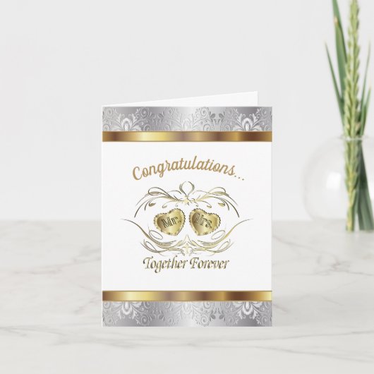 Gefeliciteerd Huwelijk Kaart voor Dhr. en Mevrouw (Voorkant)