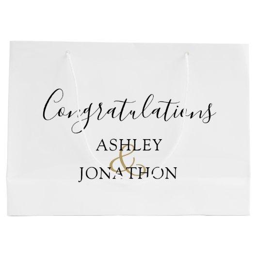 Gefeliciteerd Huwelijk Naam Bruidspaar Groot Cadeauzakje (Achterkant)