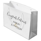 Gefeliciteerd Huwelijk Namen Bruiloft Groot Cadeauzakje (Achterkant Gekanteld)
