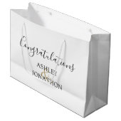 Gefeliciteerd Huwelijk Namen Bruiloft Groot Cadeauzakje (Voorkant Gekanteld)