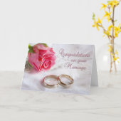 Gefeliciteerd Huwelijk Trouwen Kaart (Gele Bloem)