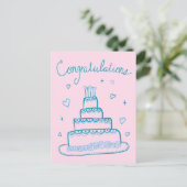 Gefeliciteerd Huwelijk Verlovings Schets Doodle Briefkaart (Staand voorkant)