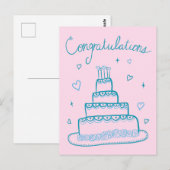 Gefeliciteerd Huwelijk Verlovings Schets Doodle Briefkaart (Voorkant / Achterkant)