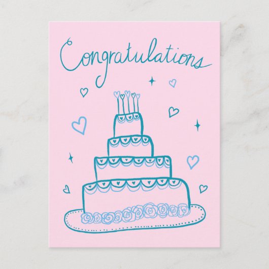 Gefeliciteerd Huwelijk Verlovings Schets Doodle Briefkaart (Voorkant)