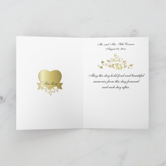 Gefeliciteerd Huwelijkkaart Mijnheer en Mevrouw Kaart (Binnen)