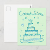 Gefeliciteerd Huwelijks Trouwschets Doodle Briefkaart (Voorkant / Achterkant)