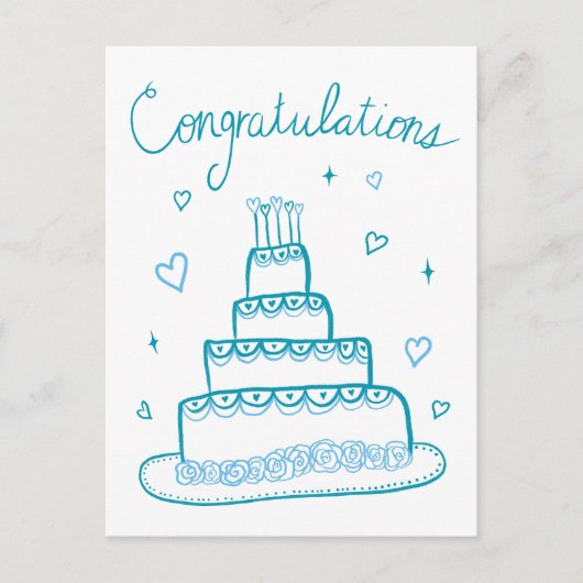 Gefeliciteerd Huwelijks Trouwschets Doodle Briefkaart (Voorkant)