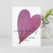 Gefeliciteerd Huwelijks Verlovings Cadeau Hart Aankondiging (Staand voorkant)