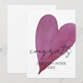 Gefeliciteerd Huwelijks Verlovings Cadeau Hart Aankondiging (Voorkant / Achterkant)