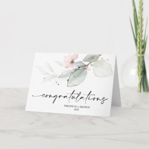 Gefeliciteerd Huwelijks Verlovingscadeau Bloemen Kaart