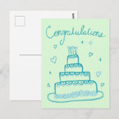 Gefeliciteerd Huwelijksaanzoek Tekening Doodle Briefkaart (Voorkant / Achterkant)