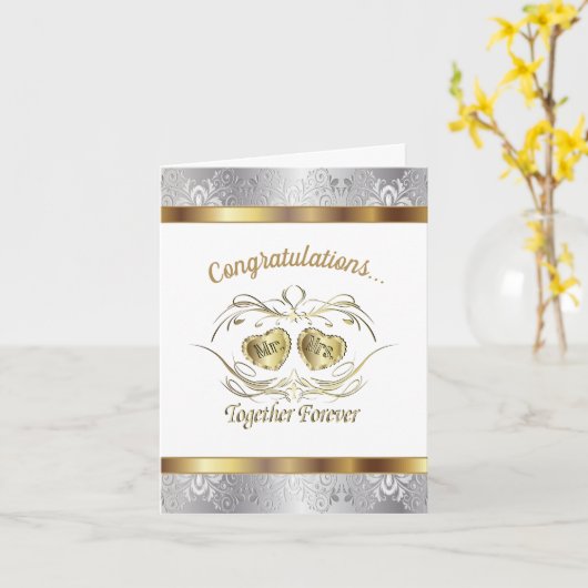 Gefeliciteerd Huwelijkskaart Mijnheer en Mevrouw Kaart (Gele Bloem)