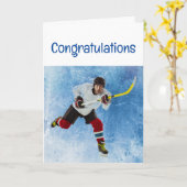 Gefeliciteerd Ice Hockey Sport Kaart (Gele Bloem)