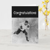 Gefeliciteerd Ice Hockey Sport Kaart (Gele Bloem)