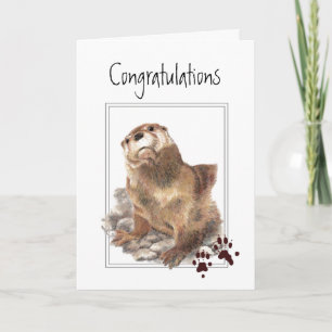Gefeliciteerd, ik ben trots, Cute Otter Animal Kaart