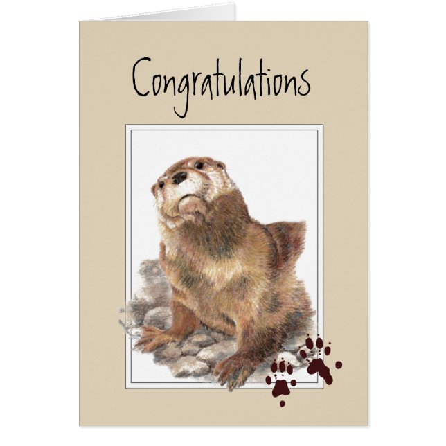 Gefeliciteerd, ik ben trots op jullie Cute Otter a (Voorkant)