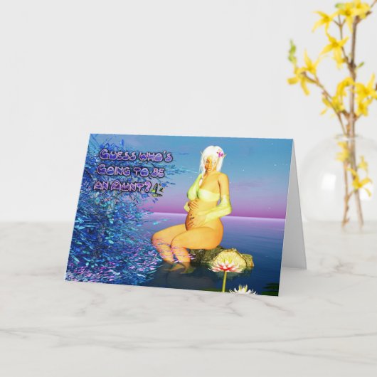 Gefeliciteerd, ik denk dat het een tante wordt kaart (Gele Bloem)