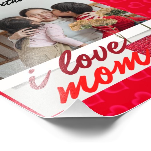 Gefeliciteerd, ik hou van mama. foto afdruk (Hoek)
