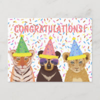 Gefeliciteerd - Illustratie van wilde dieren 
