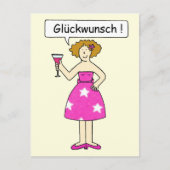 Gefeliciteerd in het Duits. Briefkaart (Voorkant)