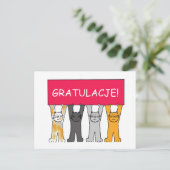 Gefeliciteerd in het Pools Briefkaart (Staand voorkant)