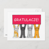 Gefeliciteerd in het Pools Briefkaart (Voorkant / Achterkant)