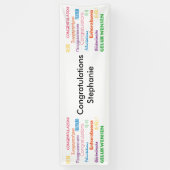 Gefeliciteerd in vele talen  spandoek (Verticaal)