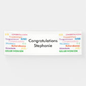 Gefeliciteerd in vele talen  spandoek (Horizontaal)