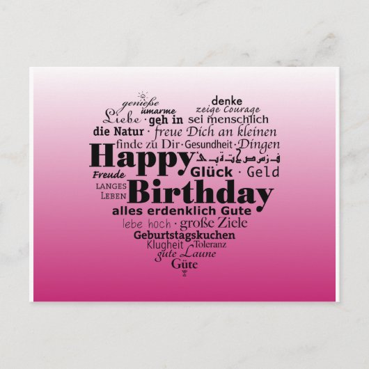 Gefeliciteerd in verschillende talen briefkaart (Voorkant)