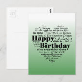 Gefeliciteerd in verschillende talen briefkaart (Voorkant / Achterkant)