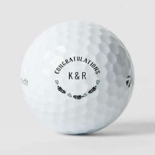 Gefeliciteerd Initiaal met bruiloft Golfballen