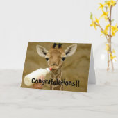 Gefeliciteerd is een jongen - Baby Giraffe Kaart (Gele Bloem)