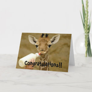 Gefeliciteerd is een jongen - Baby Giraffe Kaart