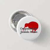 Gefeliciteerd Jacinda Ardern Custom Text Kiwi Ronde Button 3,2 Cm (Voorkant /achterkant)