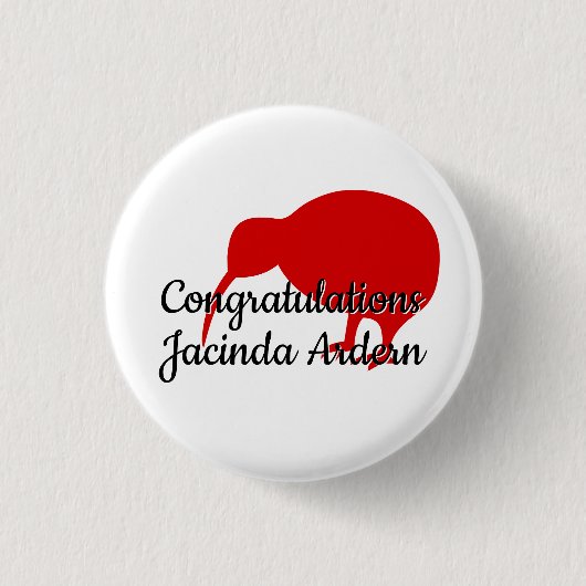 Gefeliciteerd Jacinda Ardern Custom Text Kiwi Ronde Button 3,2 Cm (Voorkant)