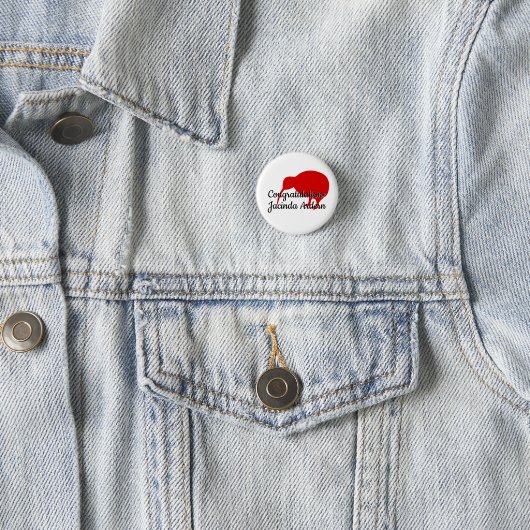 Gefeliciteerd Jacinda Ardern Custom Text Kiwi Ronde Button 3,2 Cm (In situ)
