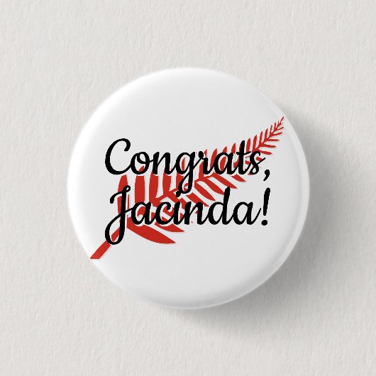 Gefeliciteerd, Jacinda! Eigen tekst en kleuren Ronde Button 3,2 Cm (Voorkant)