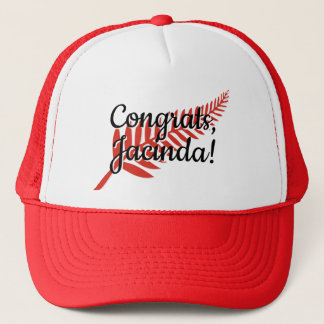 Gefeliciteerd, Jacinda! Eigen tekst en kleuren Trucker Pet