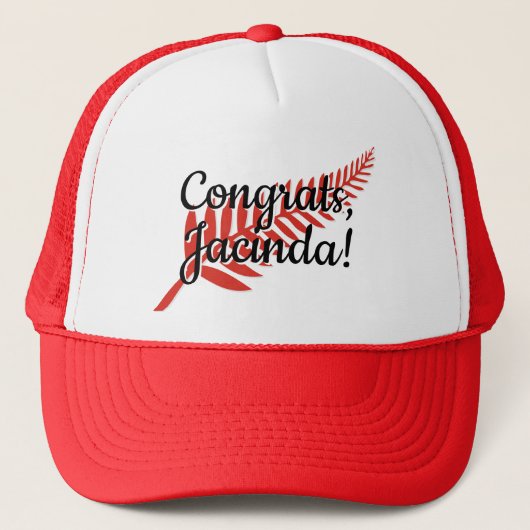 Gefeliciteerd, Jacinda! Eigen tekst en kleuren Trucker Pet (Voorkant)