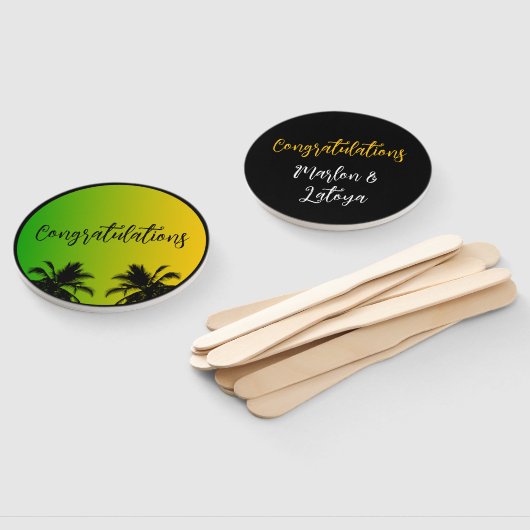 Gefeliciteerd Jamaicaanse bruiloft of Verloving Handwaaier (Niet-gemonteerd)