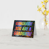 "GEFELICITEERD! JE BENT EEN AFSTUDEREN!" Regenboog Kaart (Gele Bloem)